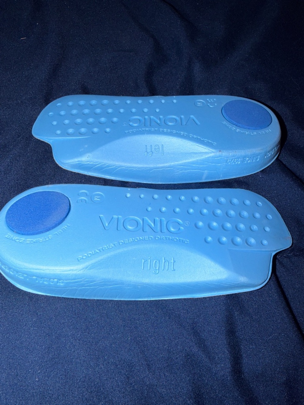 NEW Vionic Tan Suede 3/4 Orthotic Insoles with Blue Edges - Picture 2 of 2